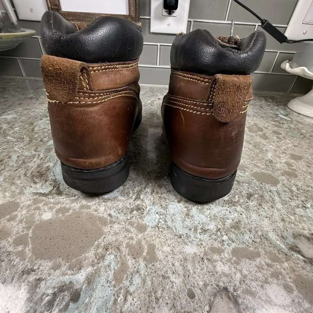 Justin Lace‎ Up Kids Boots 782Y Size 2.5D Brown Leather